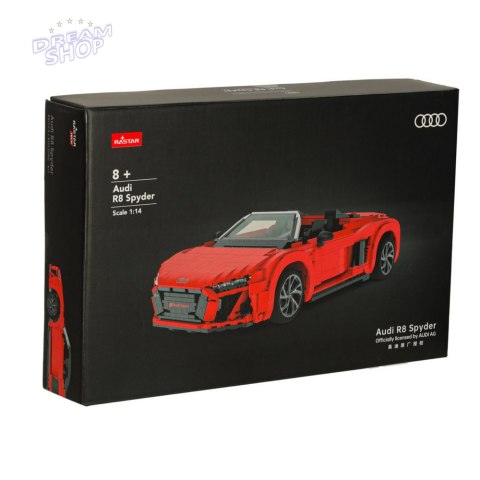 Klocki Konstrukcyjne AutoRC 1:14 Audi R8 Spyder 1440 Elementów Rastar 93800 Klocki Konstrukcyjne AutoRC 1:14 Audi R8 Spyder 1440 Elementów Rastar 93800