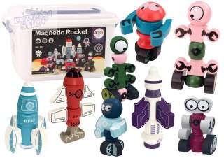 Klocki Magnetyczne Kosmos Rakieta Zestaw 56 ele. Magnetic Rocket Mix