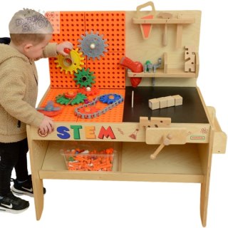 MASTERKIDZ Drewniany Warsztat XXL Montessori STEM z Narzędziami + Akcesoria