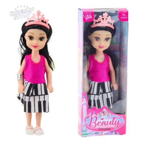 Mini Laleczka Księżniczka Z Koroną Kolorowa Sukienka 14cm Mix Mini Laleczka Księżniczka Z Koroną Kolorowa Sukienka 14cm Mix