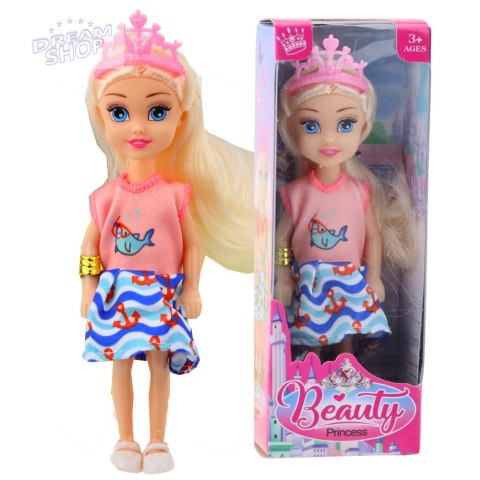 Mini Laleczka Księżniczka Z Koroną Kolorowa Sukienka 14cm Mix Mini Laleczka Księżniczka Z Koroną Kolorowa Sukienka 14cm Mix