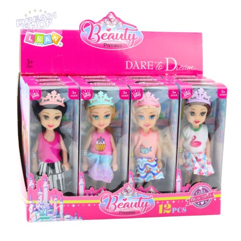 Mini Laleczka Księżniczka Z Koroną Kolorowa Sukienka 14cm Mix Mini Laleczka Księżniczka Z Koroną Kolorowa Sukienka 14cm Mix