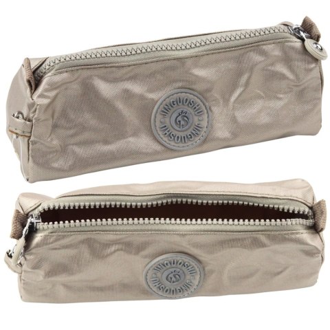 Piórnik Szkolny Organizer Jednokomorowy Srebrny 21,5cm