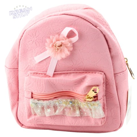 Plecak Dziecięcy Tłoczony Kokardka Falbanka Różowy 20cm 2,5L Plecak Dziecięcy Tłoczony Kokardka Falbanka Różowy 20cm 2,5L