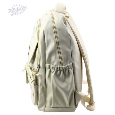 Plecak Miejski Szkolny Kapibara Brelok Przypinki Beżowy Kremowy 25L 42cm Plecak Miejski Szkolny Kapibara Brelok Przypinki Beżowy Kremowy 25L 42cm
