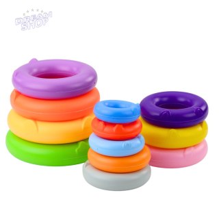 Wieża Piramidka Dinozaur Kolorowa 13 Kółek 45 x 15,5 x 15,5 cm