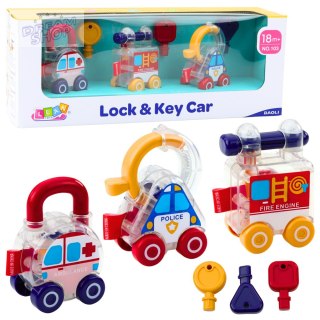 Zestaw Autek Z Kluczem Edukacyjne Policja Straż Karetka 3szt