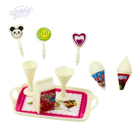 Zestaw Mini Laleczka Słodkie Akcesoria Niebieska Sukienka