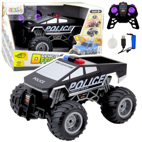 Auto Terenowe Policyjne Off-Road RC Zdalnie Sterowane Czarne 1:16 Auto Terenowe Policyjne Off-Road RC Zdalnie Sterowane Czarne 1:16