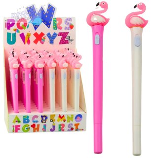 Długopis Świecący Różowy Flaming Niebieski Tusz 0.7mm Mix