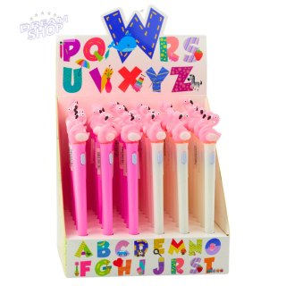 Długopis Świecący Różowy Flaming Niebieski Tusz 0.7mm Mix