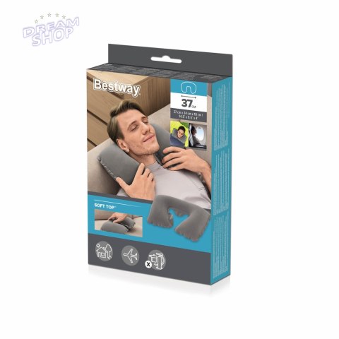 Dmuchana Poduszka Podróżna 46 x 28 cm Rogal Niebieska Bestway 67006 Dmuchana Poduszka Podróżna 46 x 28 cm Rogal Niebieska Bestway 67006