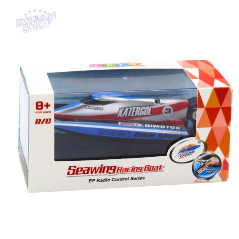 Łódź Motorówka Zdalnie Sterowana RC Niebiesko-Srebrna 14cm