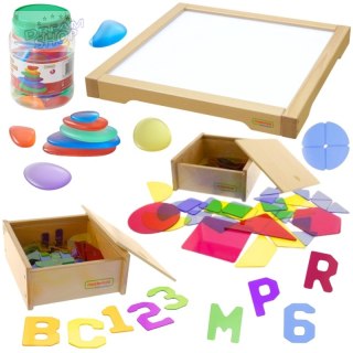 MASTERKIDZ Panel Skrzynia LED Sensoryczna + Zestaw Akcesoriów