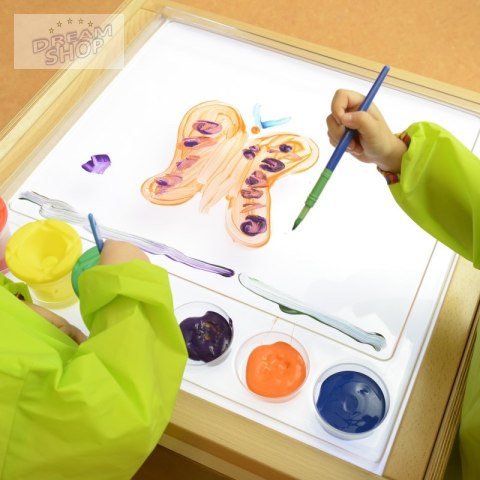 MASTERKIDZ Rama Sensoryczna - Panel LED + Przezroczysta Taca Do Malowania