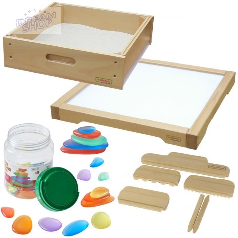 MASTERKIDZ Rama Sensoryczna - Panel LED + Zestaw Akcesoriów Do Zabawy w Piasku