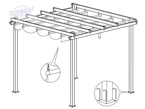 PERGOLA ogrodowa Para Sole ESTIVO 3x3x2,4m Wodoodporne zadaszenie SP0835 PERGOLA ogrodowa Para Sole ESTIVO 3x3x2,4m Wodoodporne zadaszenie SP0835