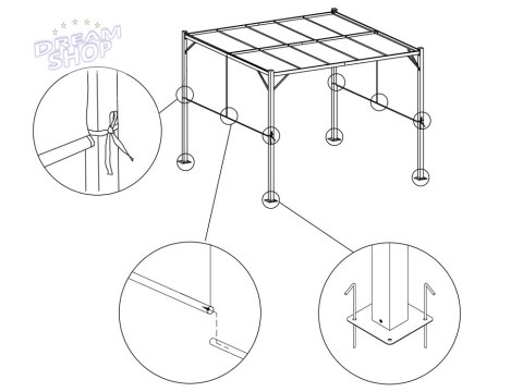 PERGOLA ogrodowa Para Sole ZONA 3x3x2m Wodoodporne zadaszenie ROLETY SP0836 PERGOLA ogrodowa Para Sole ZONA 3x3x2m Wodoodporne zadaszenie ROLETY SP0836