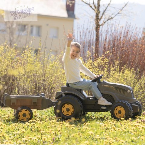 SMOBY Traktor XXL Szary na Pedały z Przyczepką