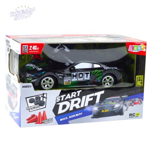 Samochód Wyścigowy Auto Do Driftu RC Czarno Zielone 30km/h 1:16