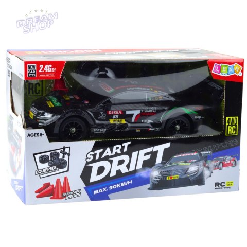 Samochód Wyścigowy Auto Do Driftu RC Czarny Karbon 30km/h 1:16