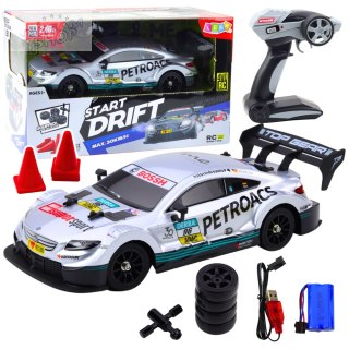 Samochód Wyścigowy Auto Do Driftu RC Srebrne 30km/h 1:16