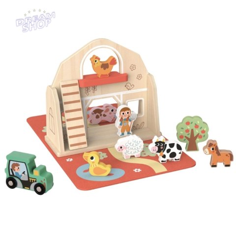 TOOKY TOY Drewniana Składana Farma w Walizce ze Zwierzątkami TOOKY TOY Drewniana Składana Farma w Walizce ze Zwierzątkami