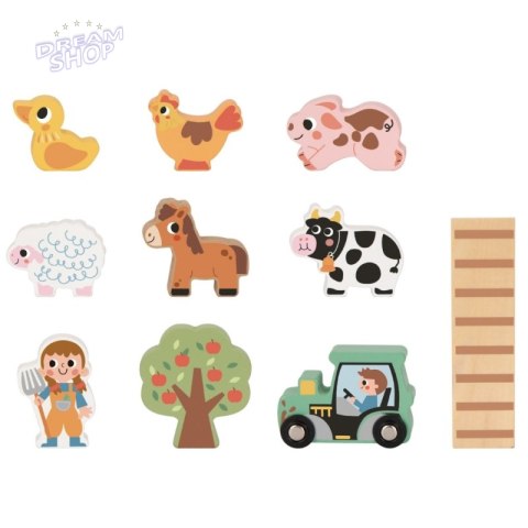 TOOKY TOY Drewniana Składana Farma w Walizce ze Zwierzątkami TOOKY TOY Drewniana Składana Farma w Walizce ze Zwierzątkami
