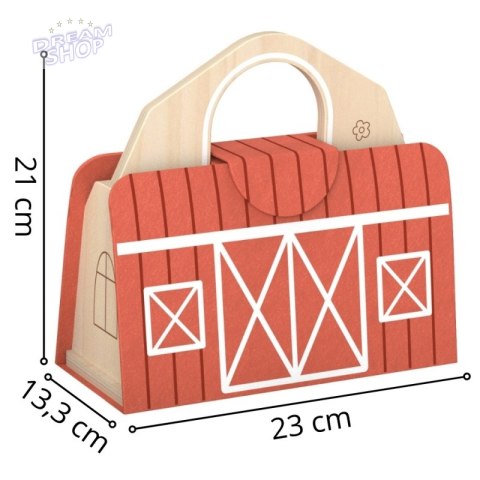 TOOKY TOY Drewniana Składana Farma w Walizce ze Zwierzątkami TOOKY TOY Drewniana Składana Farma w Walizce ze Zwierzątkami