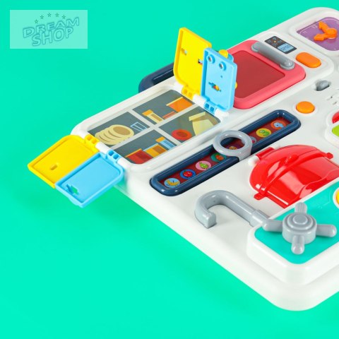 Tablica manipulacyjna sensoryczna montessori kuchnia zegar światło dźwięk Tablica manipulacyjna sensoryczna montessori kuchnia zegar światło dźwięk