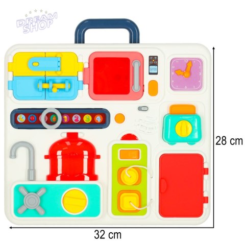 Tablica manipulacyjna sensoryczna montessori kuchnia zegar światło dźwięk Tablica manipulacyjna sensoryczna montessori kuchnia zegar światło dźwięk