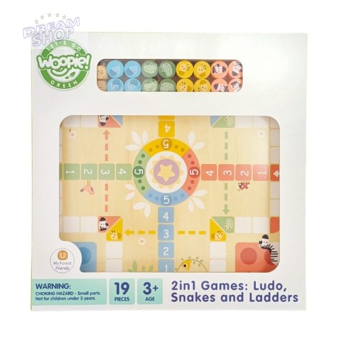 WOOPIE GREEN Gry Planszowe Logiczne 2w1 Ludo Chińczyk + Uwolnij Zwierzątka WOOPIE GREEN Gry Planszowe Logiczne 2w1 Ludo Chińczyk + Uwolnij Zwierzątka