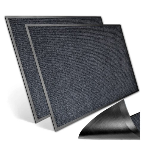 Wycieraczka wejściowa 40x60 cm SEILA szara zestaw 2 sztuk