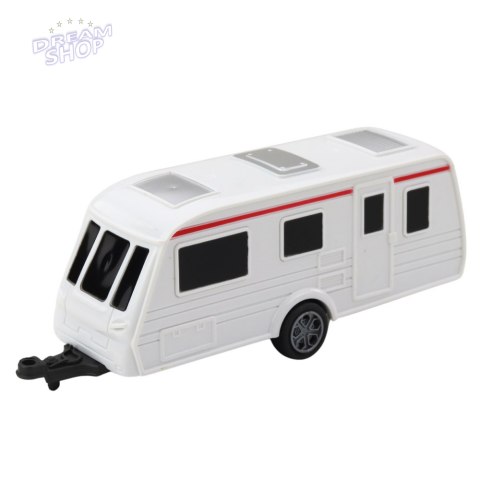 Zestaw Samochód Metalowy Z Kamperem Przyczepa Czerwony