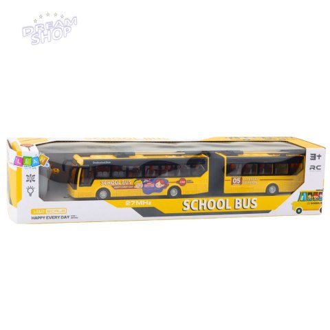 Autobus Szkolny Trolejbus Przegubowy Zdalnie Sterowany RC 1:32 Żółty