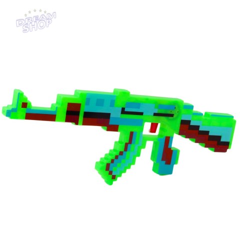 Karabin Pikselowy Broń Światła Dźwięki Zielony 39cm Karabin Pikselowy Broń Światła Dźwięki Zielony 39cm