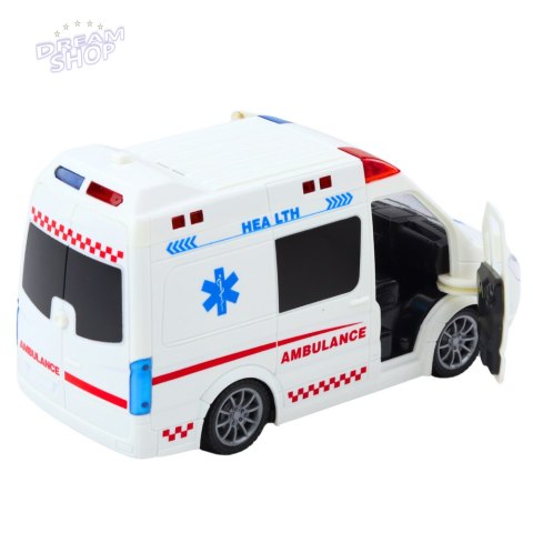 Karetka Ambulans Zdalnie Sterowany RC Światła Dźwięki 1:20 Biały Karetka Ambulans Zdalnie Sterowany RC Światła Dźwięki 1:20 Biały