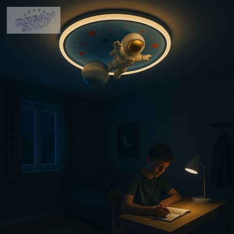 Lampa LED sufitowa plafon do pokoju dziecięcego ściemniana LUMELA + pilot astronauta Lampa LED sufitowa plafon do pokoju dziecięcego ściemniana LUMELA + pilot astronauta