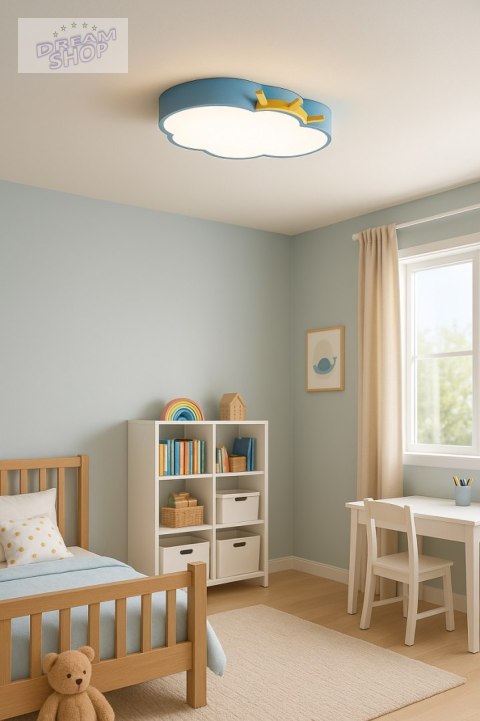 Lampa LED sufitowa plafon do pokoju dziecięcego ściemniana LUMELA + pilot chmurka niebieska Lampa LED sufitowa plafon do pokoju dziecięcego ściemniana LUMELA + pilot chmurka niebieska