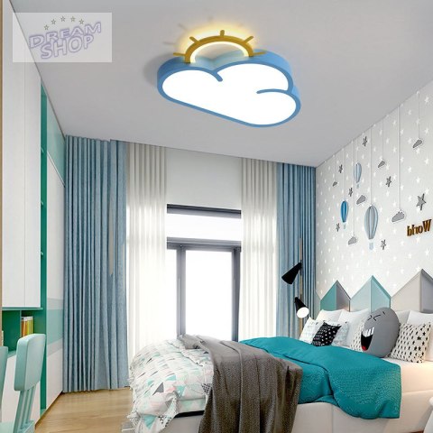 Lampa LED sufitowa plafon do pokoju dziecięcego ściemniana LUMELA + pilot chmurka niebieska Lampa LED sufitowa plafon do pokoju dziecięcego ściemniana LUMELA + pilot chmurka niebieska