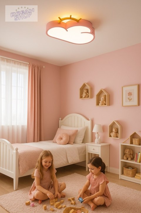 Lampa LED sufitowa plafon do pokoju dziecięcego ściemniana LUMELA + pilot chmurka różowa Lampa LED sufitowa plafon do pokoju dziecięcego ściemniana LUMELA + pilot chmurka różowa