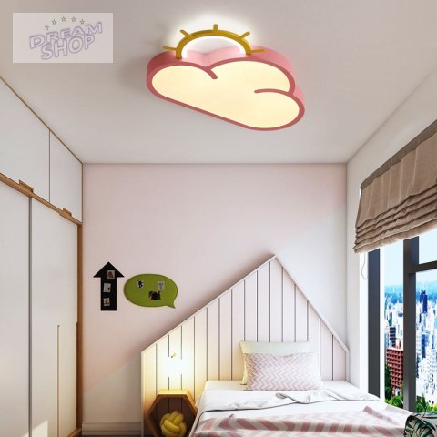 Lampa LED sufitowa plafon do pokoju dziecięcego ściemniana LUMELA + pilot chmurka różowa Lampa LED sufitowa plafon do pokoju dziecięcego ściemniana LUMELA + pilot chmurka różowa