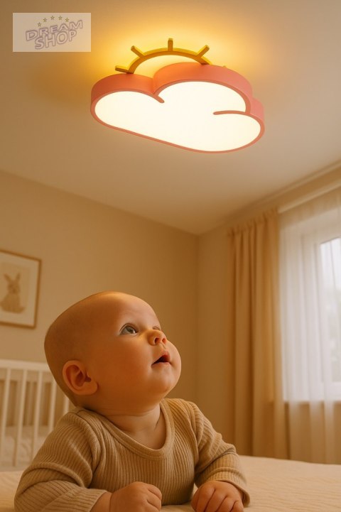 Lampa LED sufitowa plafon do pokoju dziecięcego ściemniana LUMELA + pilot chmurka różowa Lampa LED sufitowa plafon do pokoju dziecięcego ściemniana LUMELA + pilot chmurka różowa