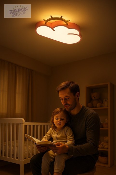 Lampa LED sufitowa plafon do pokoju dziecięcego ściemniana LUMELA + pilot chmurka różowa Lampa LED sufitowa plafon do pokoju dziecięcego ściemniana LUMELA + pilot chmurka różowa