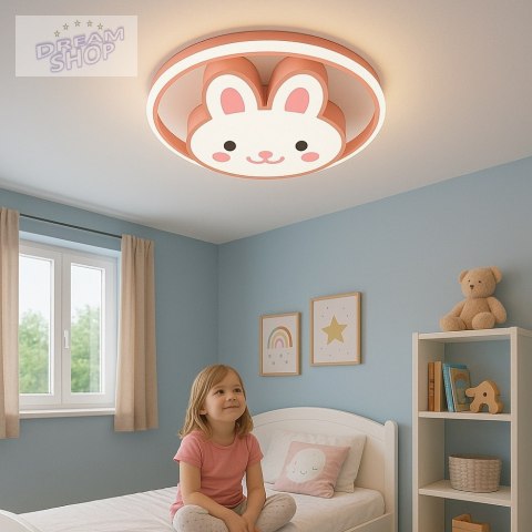 Lampa LED sufitowa plafon do pokoju dziecięcego ściemniana LUMELA + pilot króliczek Lampa LED sufitowa plafon do pokoju dziecięcego ściemniana LUMELA + pilot króliczek
