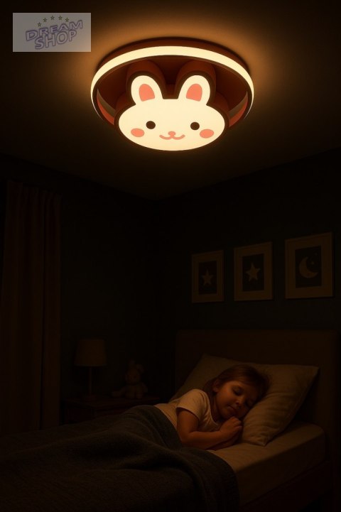 Lampa LED sufitowa plafon do pokoju dziecięcego ściemniana LUMELA + pilot króliczek Lampa LED sufitowa plafon do pokoju dziecięcego ściemniana LUMELA + pilot króliczek