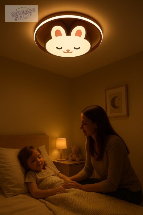 Lampa LED sufitowa plafon do pokoju dziecięcego ściemniana LUMELA + pilot króliczek Lampa LED sufitowa plafon do pokoju dziecięcego ściemniana LUMELA + pilot króliczek