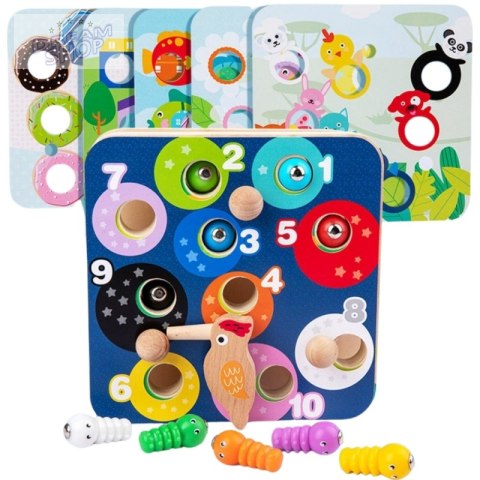 TOOKY TOY Drewniana Gra Zręcznościowa 2w1 Wyciągnij Robaczki dla Dzieci TOOKY TOY Drewniana Gra Zręcznościowa 2w1 Wyciągnij Robaczki dla Dzieci