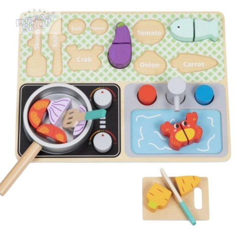 TOOKY TOY Drewniana Kuchnia z Akcesoriami - Zestaw Małego Kucharza TOOKY TOY Drewniana Kuchnia z Akcesoriami - Zestaw Małego Kucharza