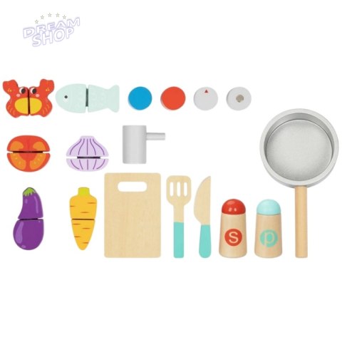 TOOKY TOY Drewniana Kuchnia z Akcesoriami - Zestaw Małego Kucharza TOOKY TOY Drewniana Kuchnia z Akcesoriami - Zestaw Małego Kucharza